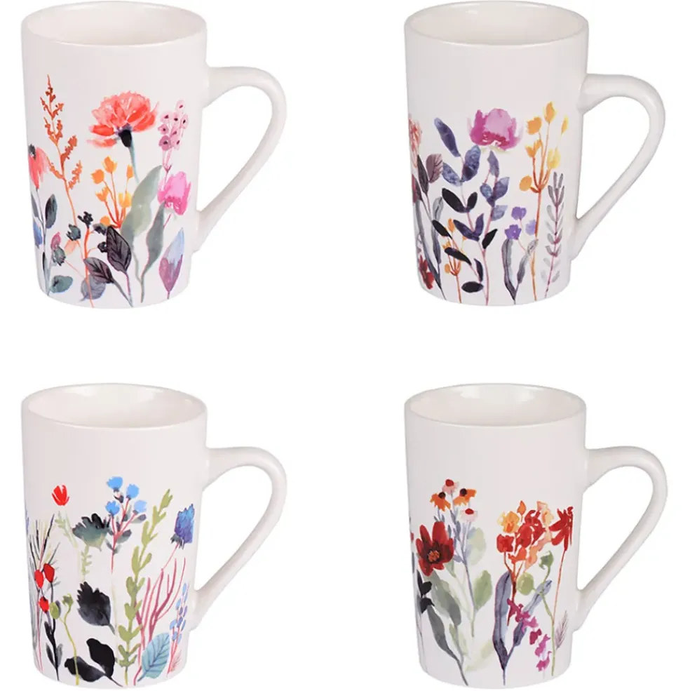Coffret de 4 mugs en porcelaine 35cl - Flor
