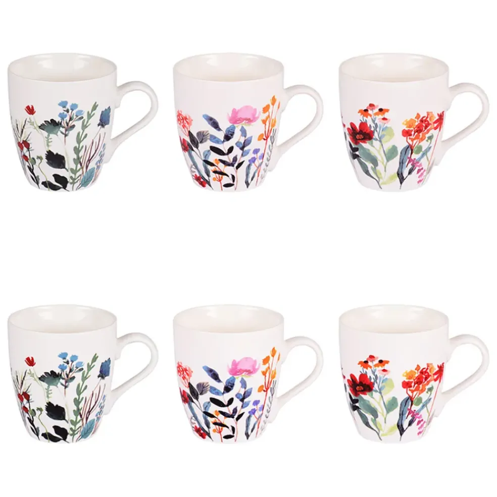 Coffret de 6 tasses en porcelaine 23cl - Flor
