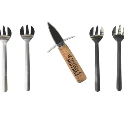 Coffret huitre 1 couteau et 4 fourchettes - Noel