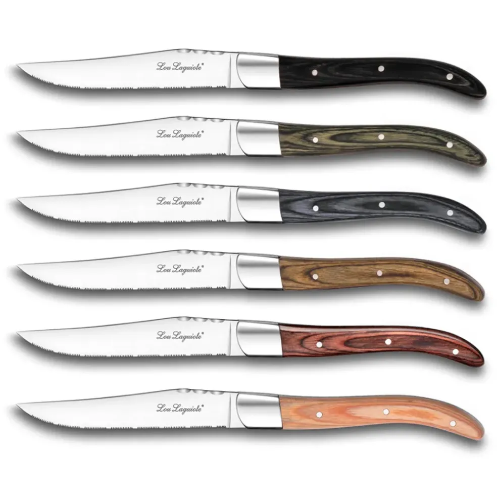 Coffret kraft 6 couteaux steak coloris mixés - Royal Louis