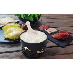 Coffret raclette à la bougie noir pour 2 - Montagne