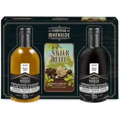 Coffret truffe noire - lot huile et vinaigre 2 x 10cl - amateur