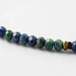 Collier en acier inoxydable bleu et vert l40cm