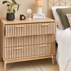 Commode 3 tiroirs en pin naturel - Kara