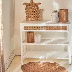 Console 2 étagères en sapin blanc - Adela