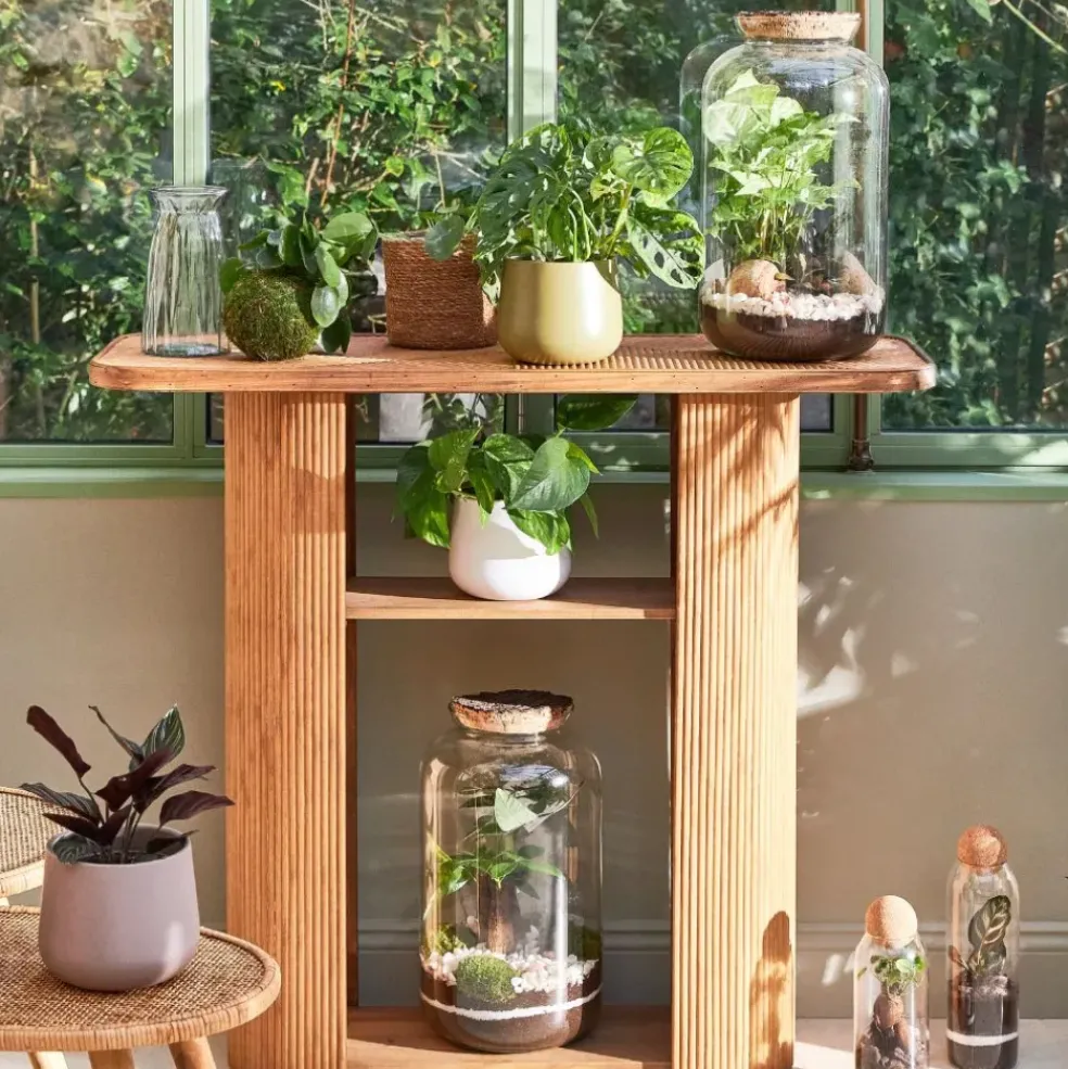Console en bambou et sapin naturel - Saori