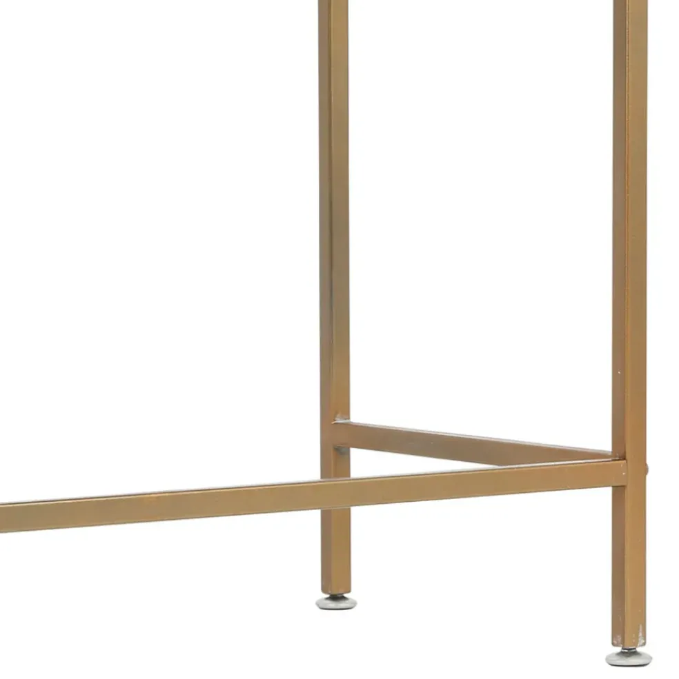 Console en fer et verre doré 120x33xh80.5cm - Eluminea