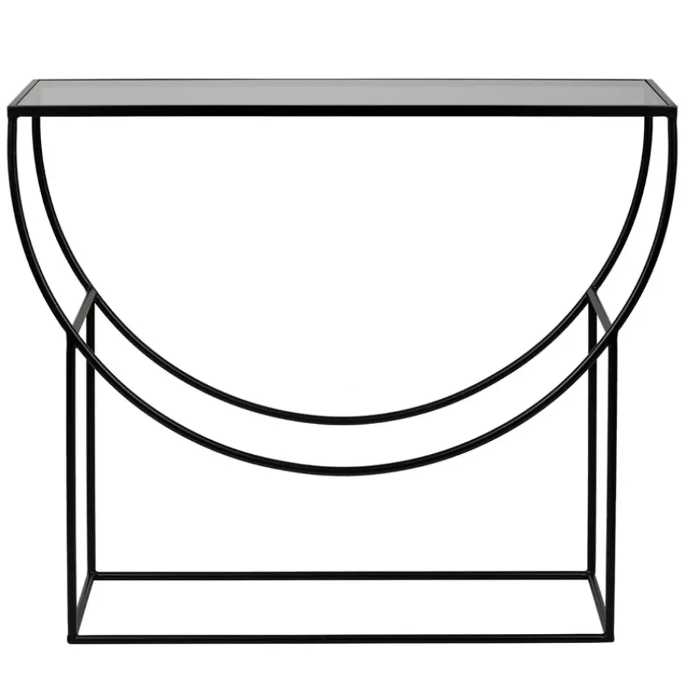 Console en verre et fer noir - Lernet