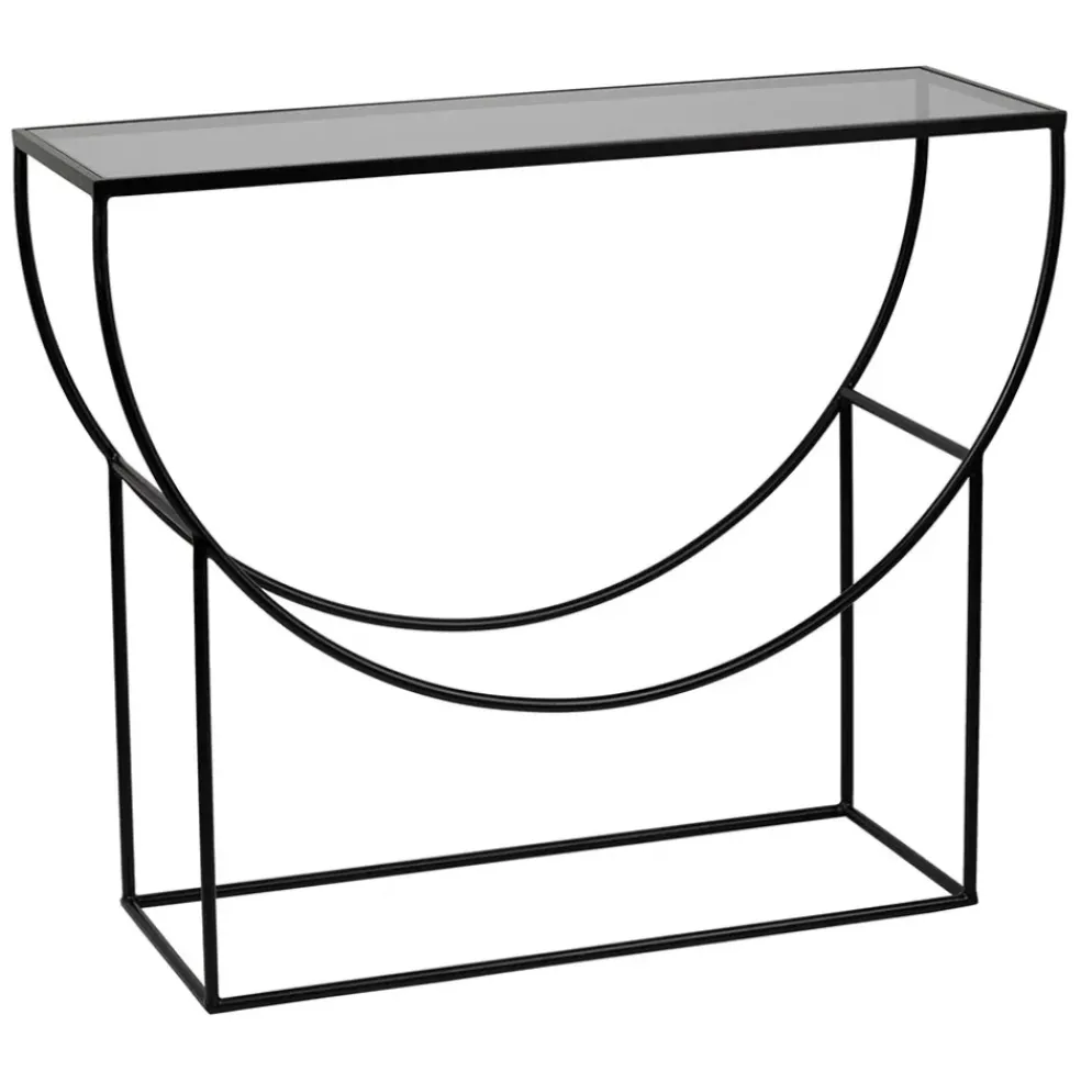 Console en verre et fer noir - Lernet