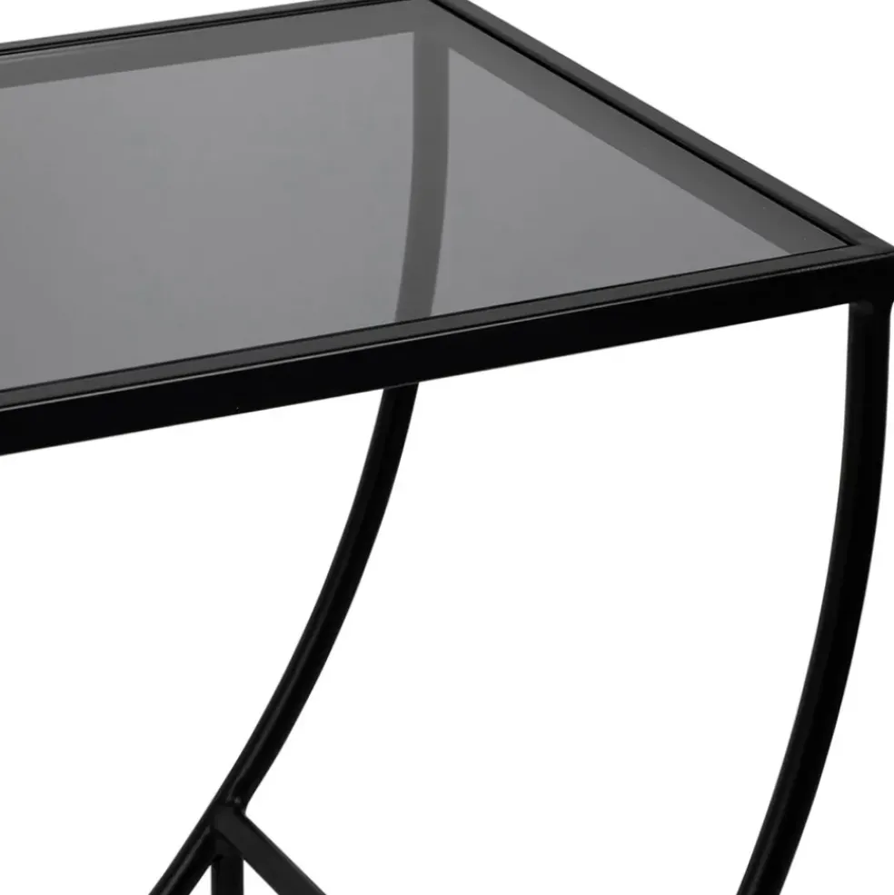 Console en verre et fer noir - Lernet