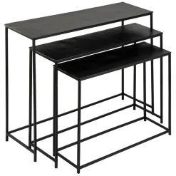 Console gigogne (x3) en fer noir - Felia