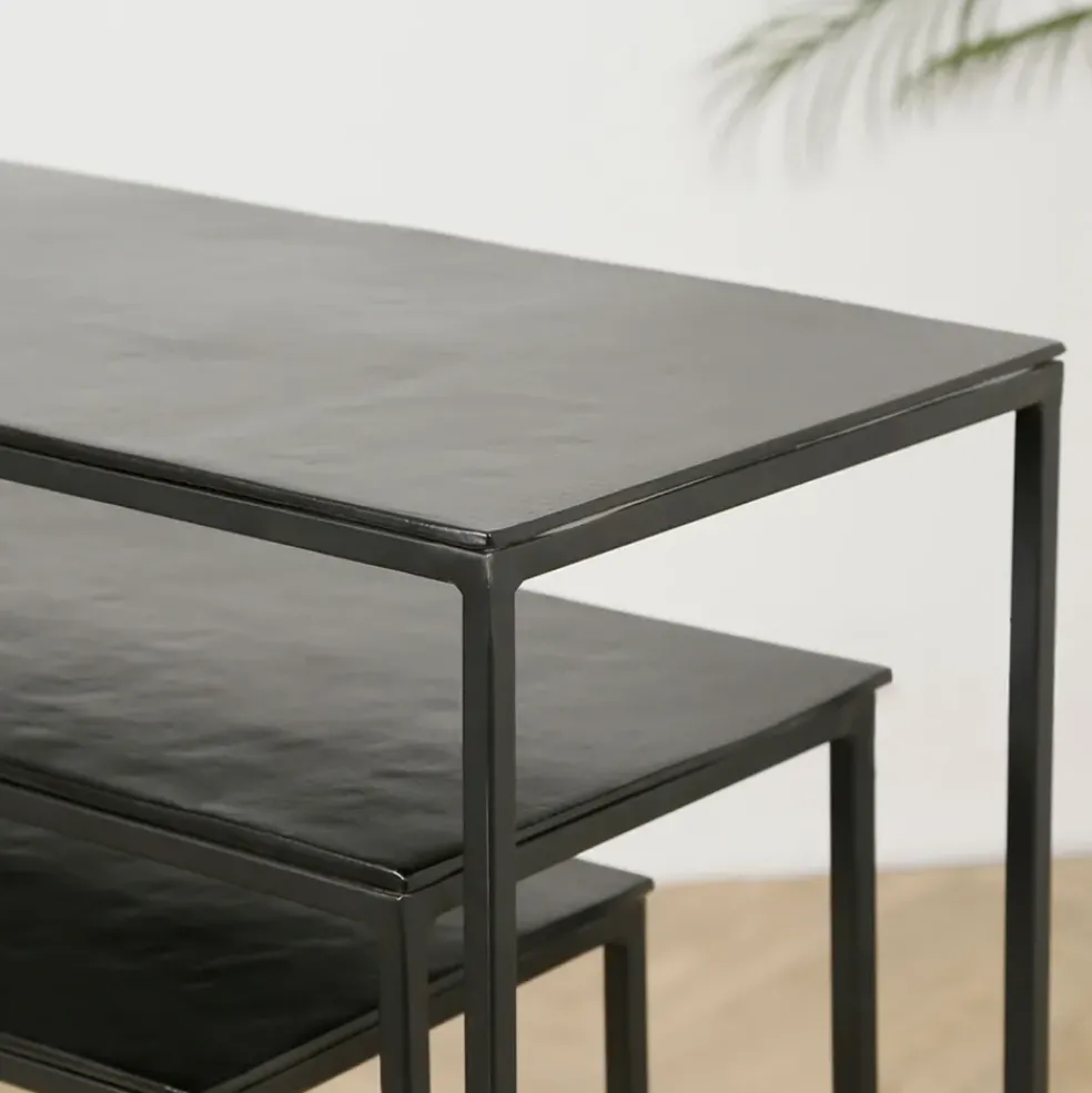 Console gigogne (x3) en fer noir - Felia