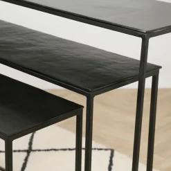 Console gigogne (x3) en fer noir - Felia
