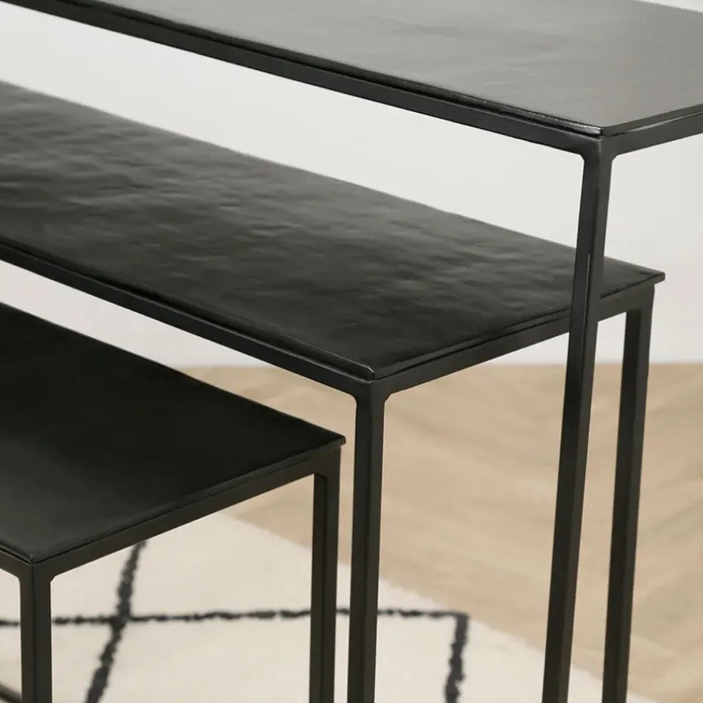 Console gigogne (x3) en fer noir - Felia