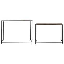Console gigogne (x2) en fer doré - Felia