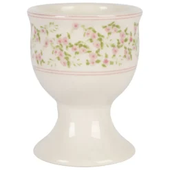Coquetier en faïence rose et vert d5 - Rose