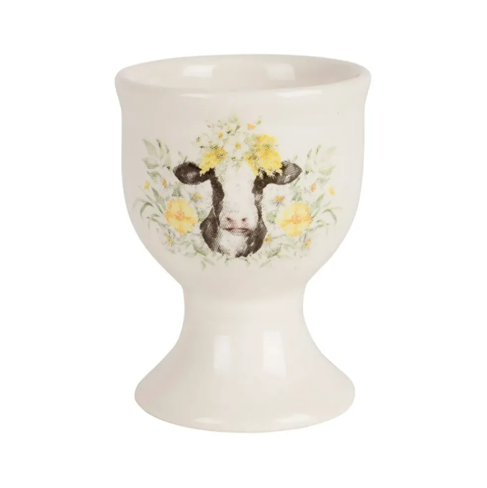 Coquetier en faïence vache - Collection