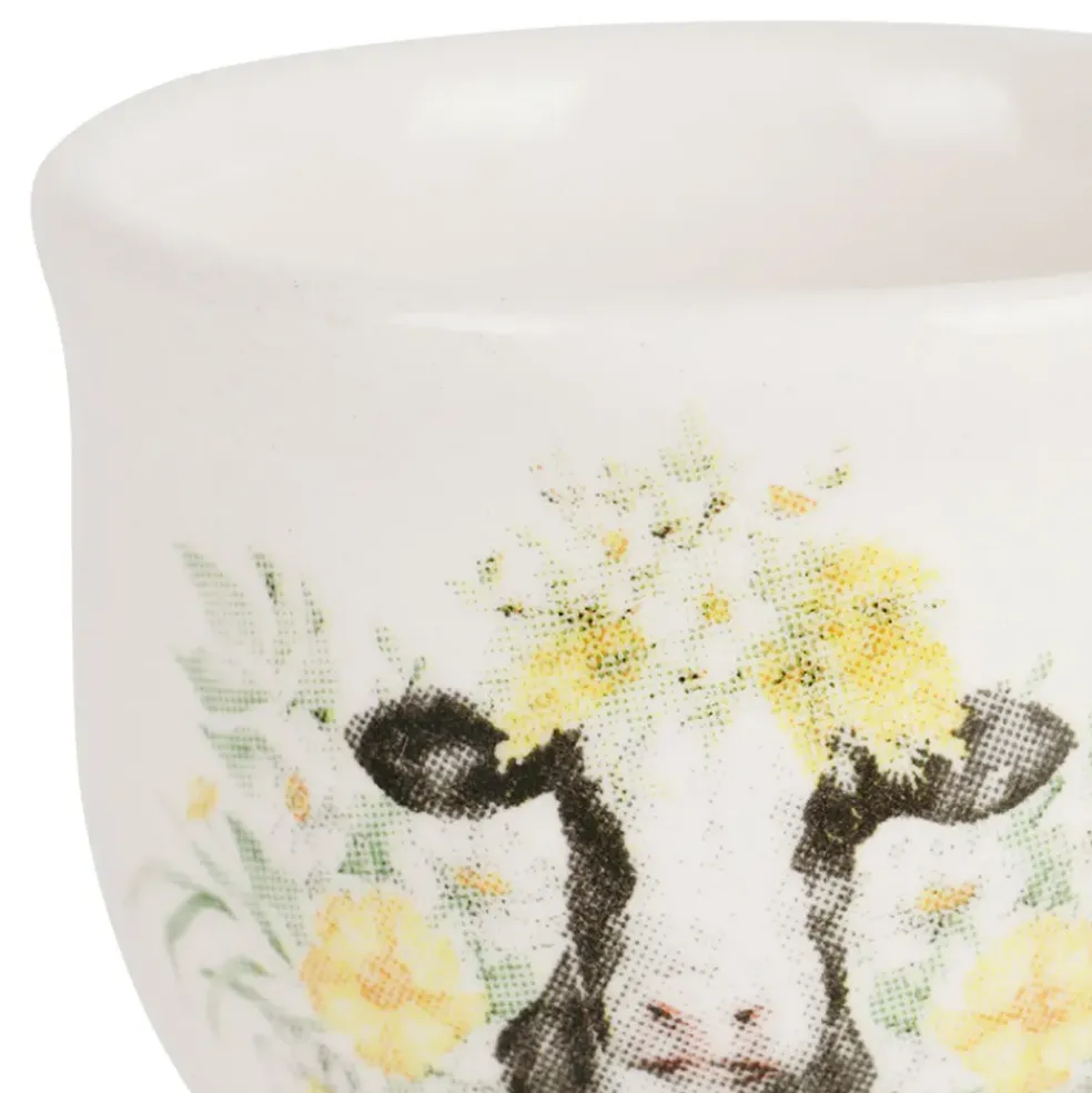 Coquetier en faïence vache - Collection