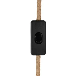 Cordon électrique avec interrupteur en tissu naturel et noir 1.75m