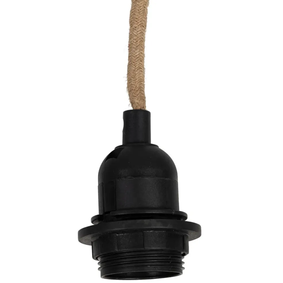 Cordon électrique en tissu naturel et noir pour suspension 80cm