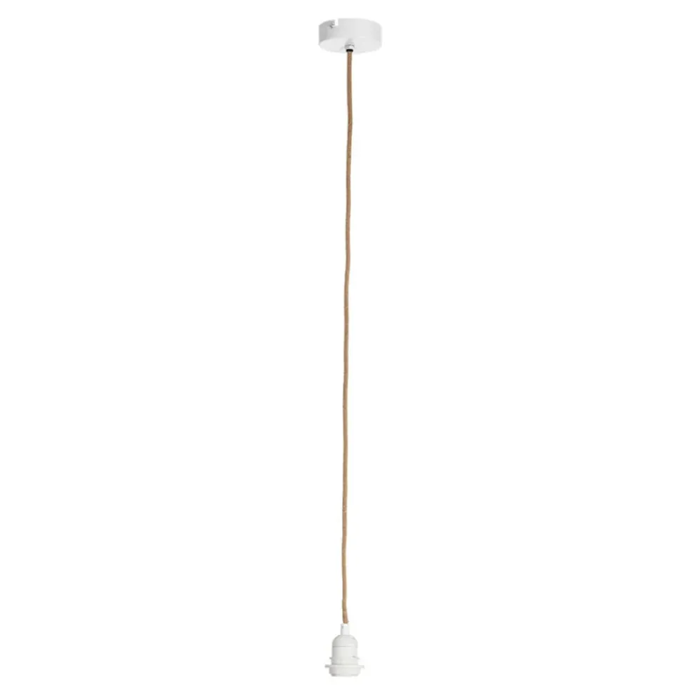 Cordon électrique en tissu naturel et blanc pour suspension 80cm