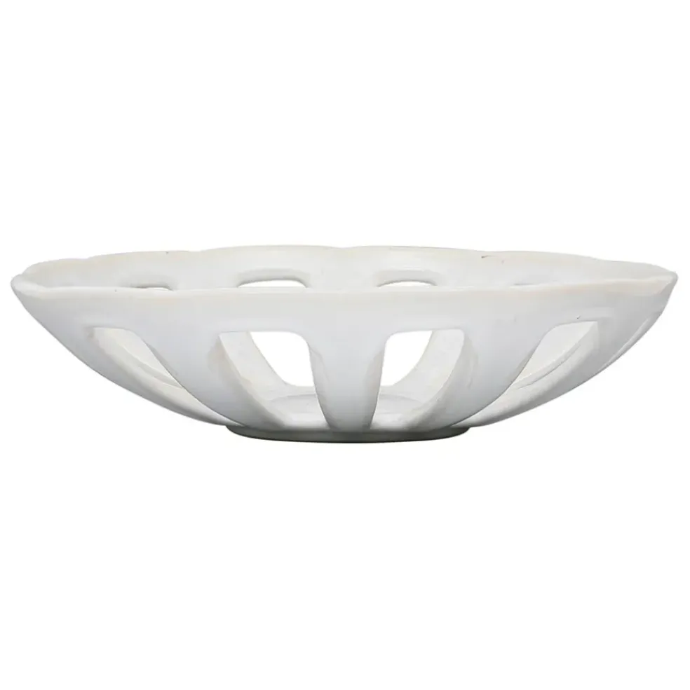 Coupe en grès blanc d28cm - Organic