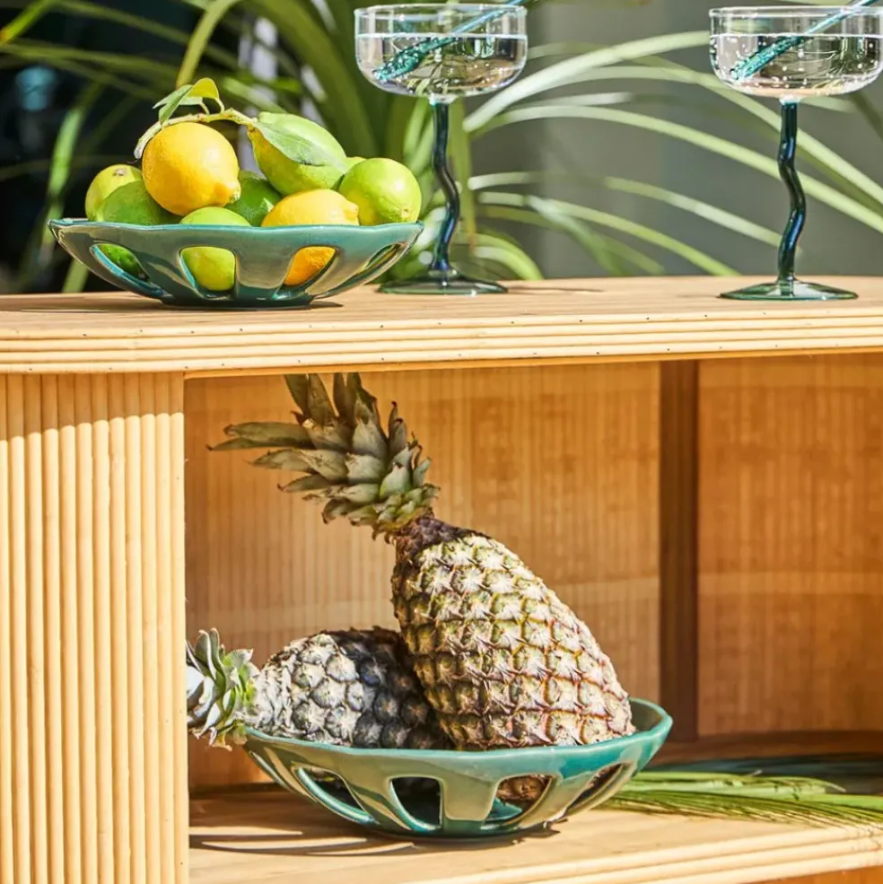 Coupe en grès émeraude moucheté d28cm - Organic