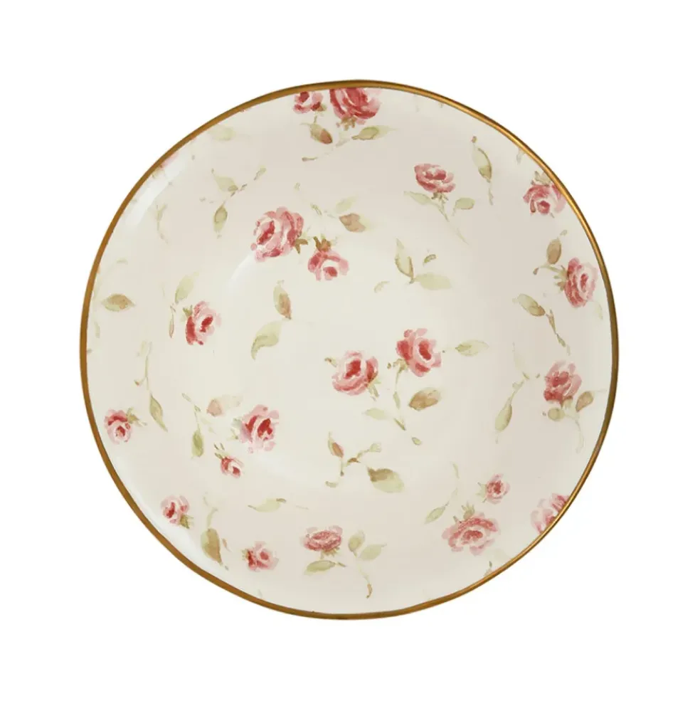 Coupelle en faïence rose et doré d15cm - Rose
