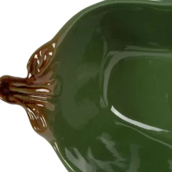 Coupelle en forme de piment en grès vert 18x8cm