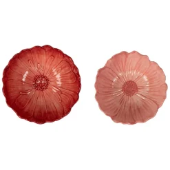 Coupelle (x2) dahlia en dolomite fuchsia et rose d13/d12cm