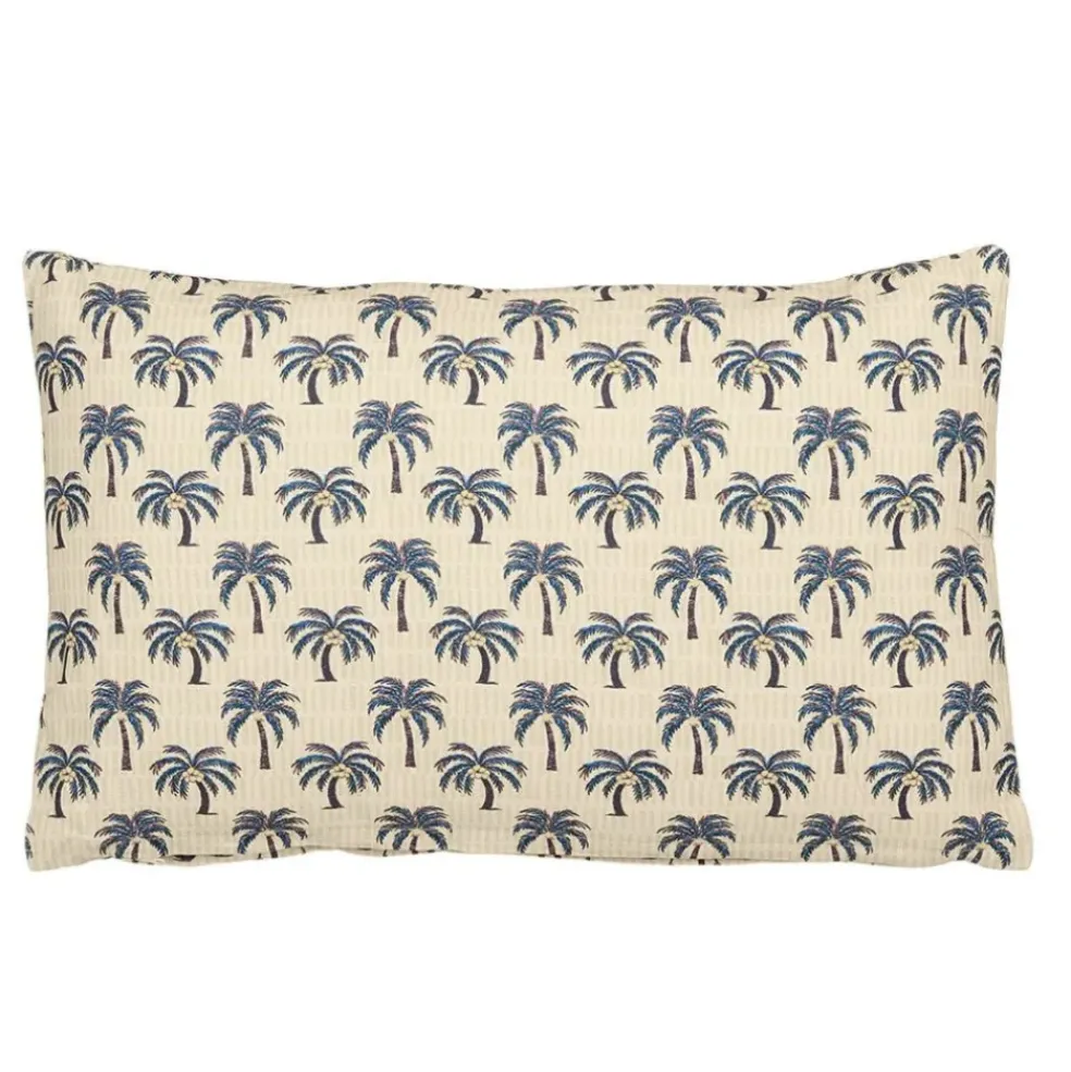Coussin en coton blanc cassé 55x35cm - Palme