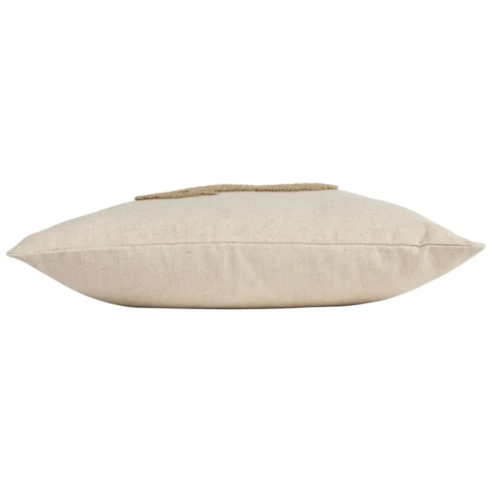 Coussin en coton naturel et brun 45x45cm - A la ferme