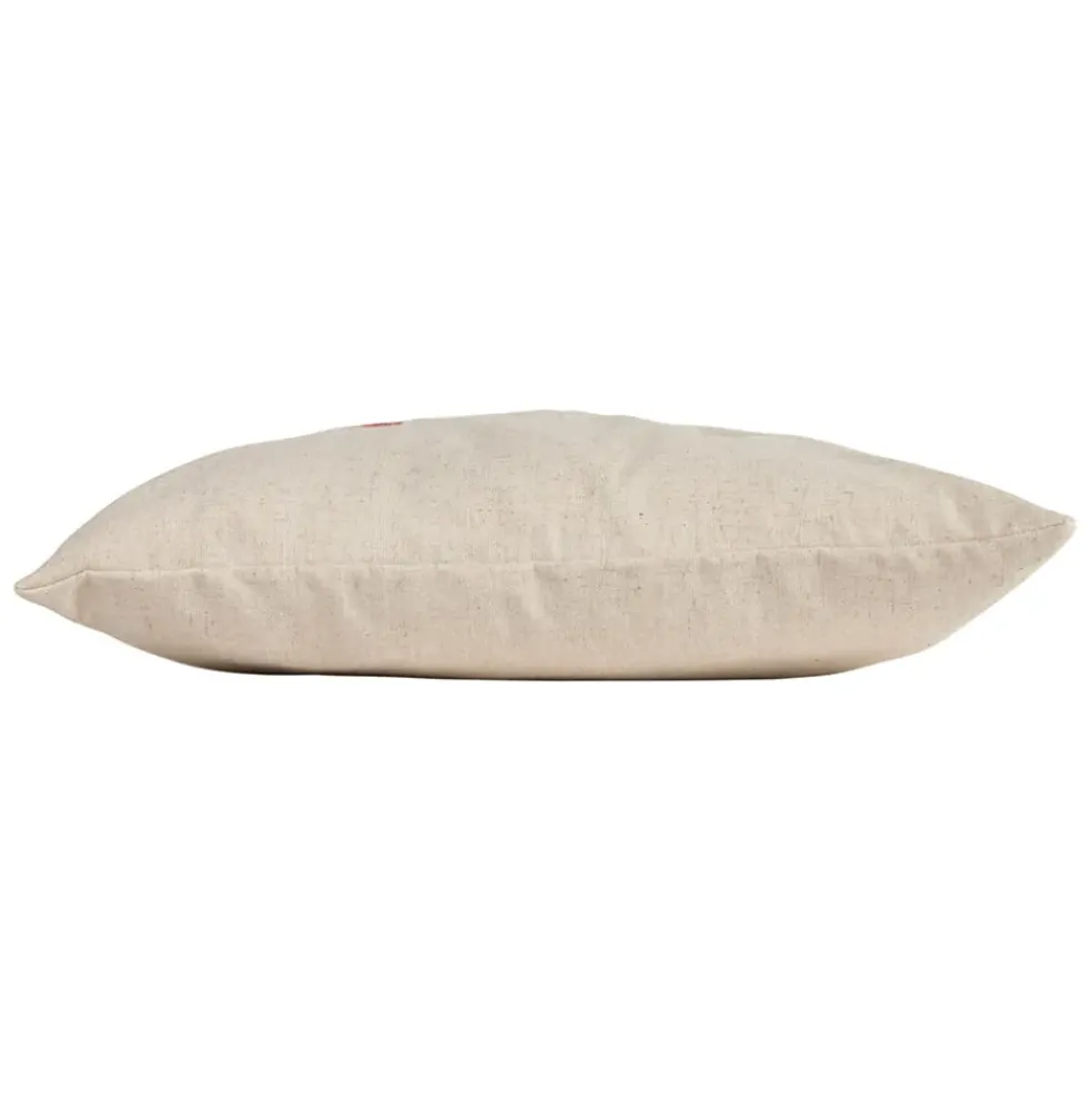 Coussin en coton naturel et brun 45x45cm - A la ferme