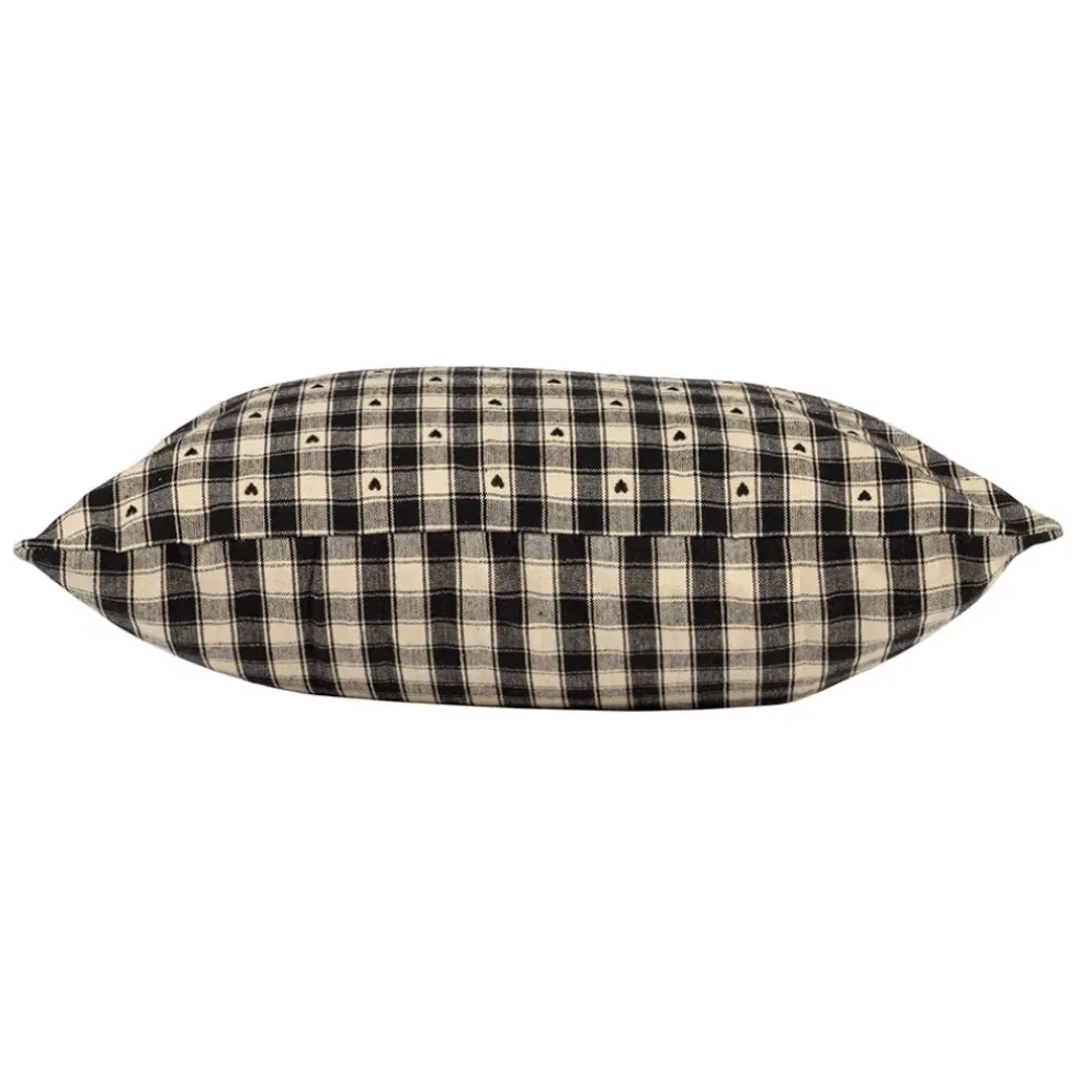 Coussin en coton vichy noir 45x45cm - Campagne