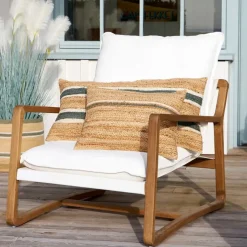Coussin en jute sauge 80x38cm - Sumatra