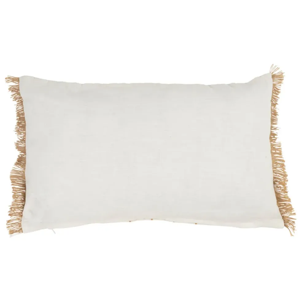 Coussin en lin beige et blanc 30x50cm - Louise