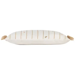 Coussin en lin beige et blanc 30x50cm - Louise
