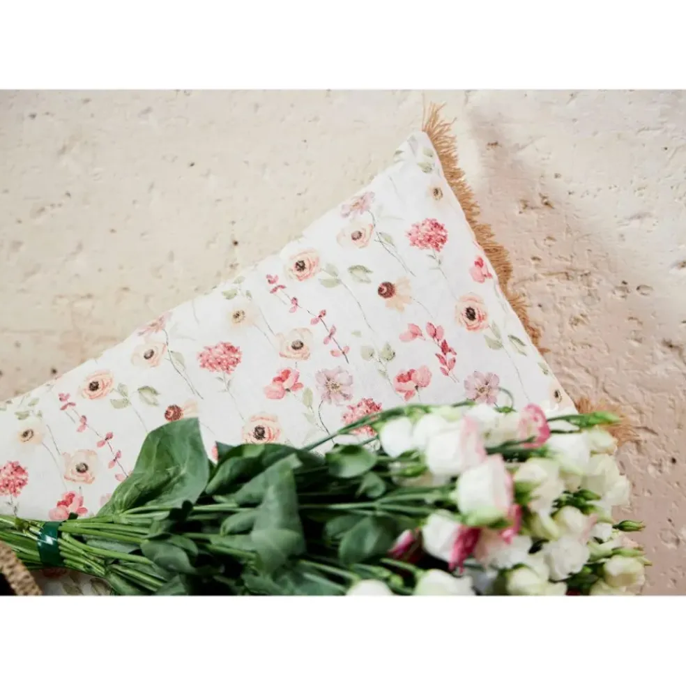 Coussin en lin fleur des champs 50x30cm - Louise