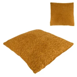 Coussin en tissu bouclette ocre 45x45cm