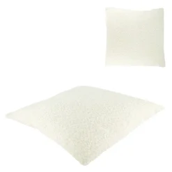 Coussin en tissu bouclette blanc cassé 45x45cm