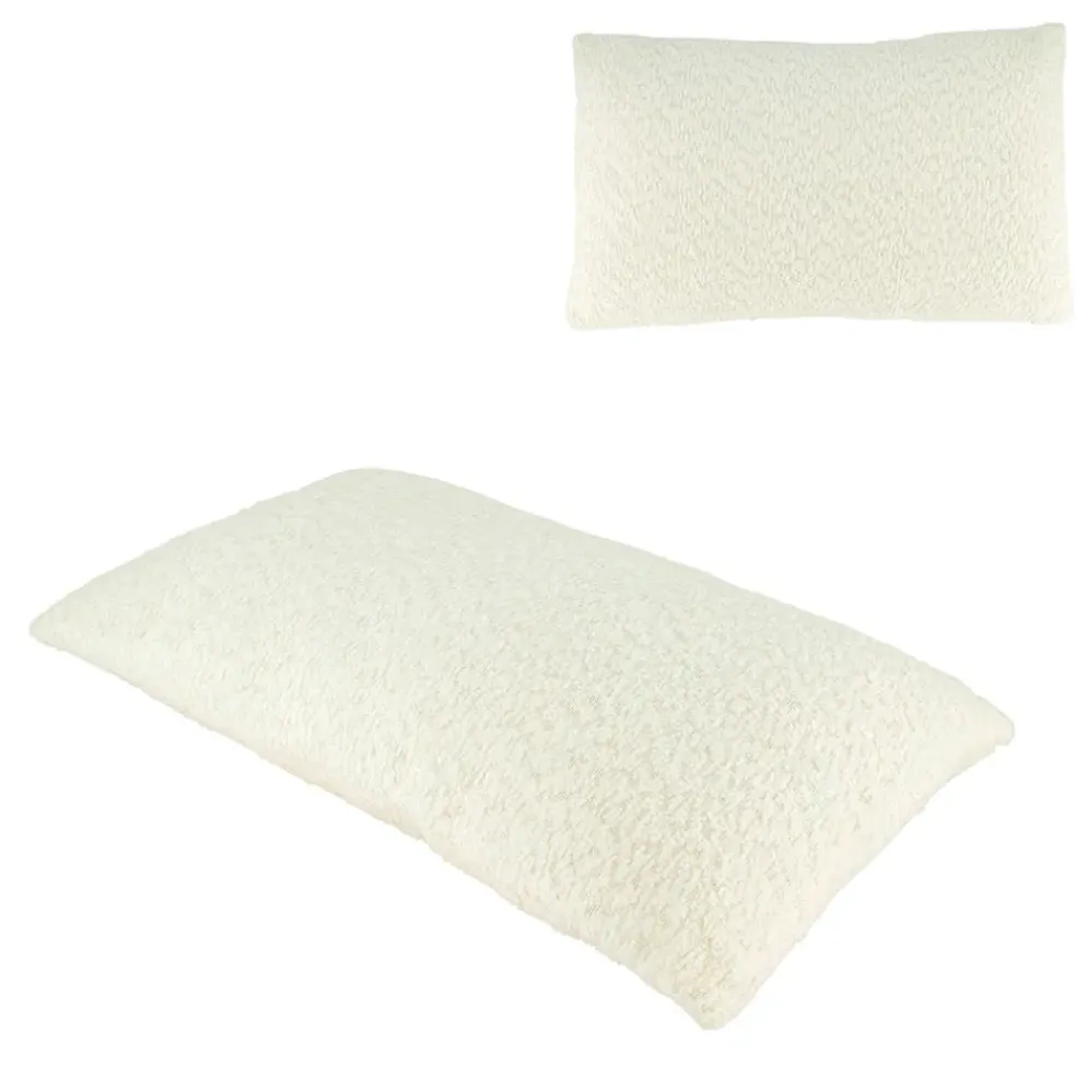 Coussin en tissu bouclette blanc cassé 50x30cm