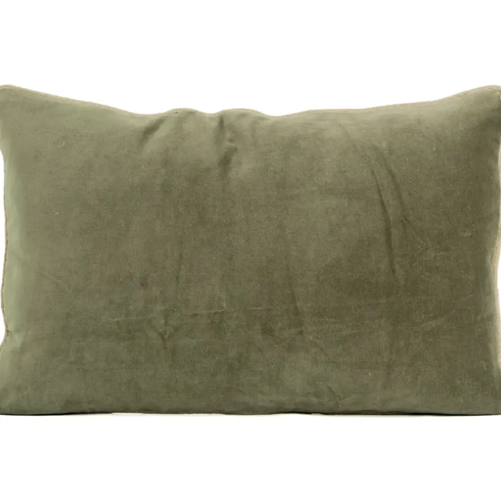 Coussin en velour kaki 40x60cm - Delhi