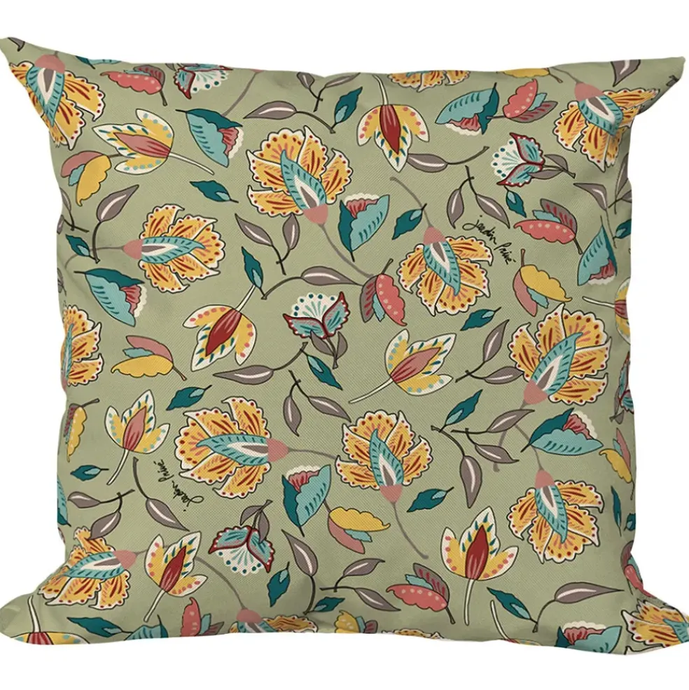 Coussin extérieur en coton vert 50x50cm - Kerala