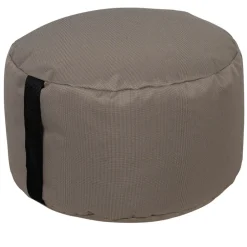 Coussin extérieur yoyo en tissu taupe 48x48cm - Suntiss