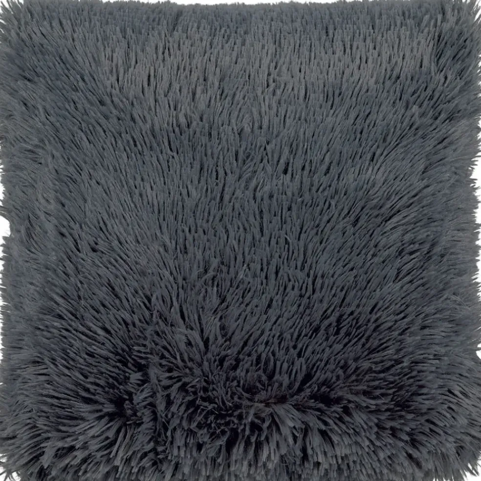 Coussin fluffy 45x45cm gris foncé