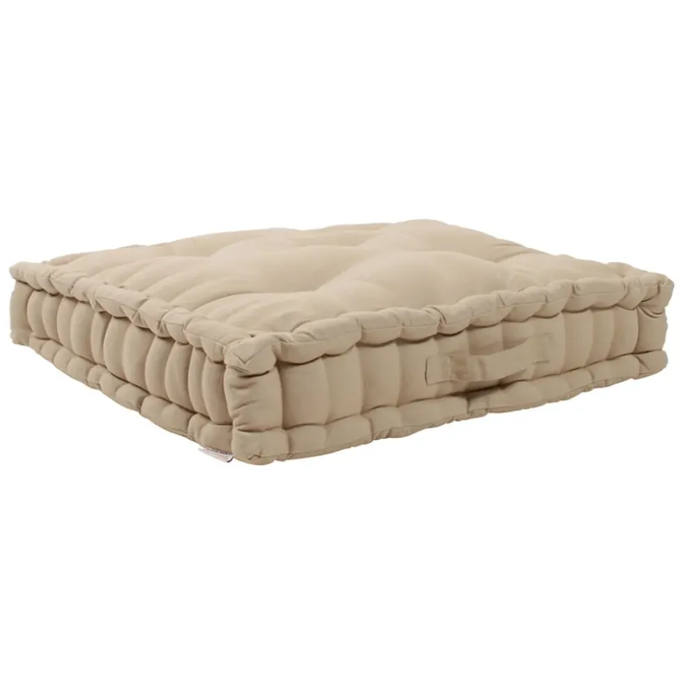 Coussin matelas chambray beige en coton