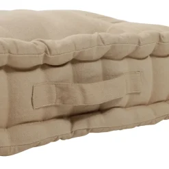 Coussin matelas chambray beige en coton
