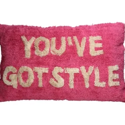 Coussin you've got style en coton rose 40x60cm