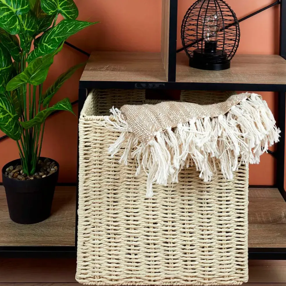 Cube de rangement tresse pliable 30x30xh30cm