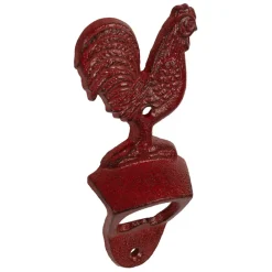 Décapsuleur coq en fonte rouge - Basse-Cour